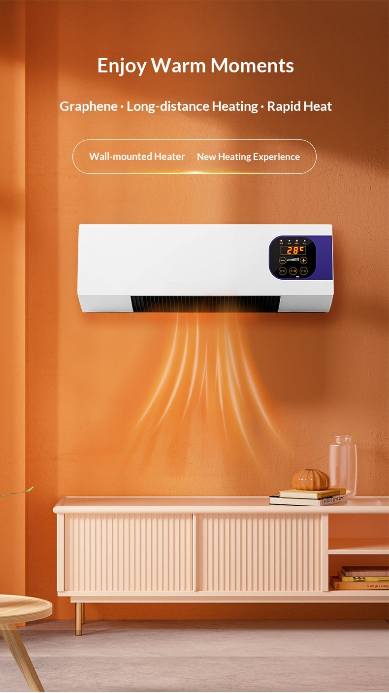 White wall-mounted heater with large touch display