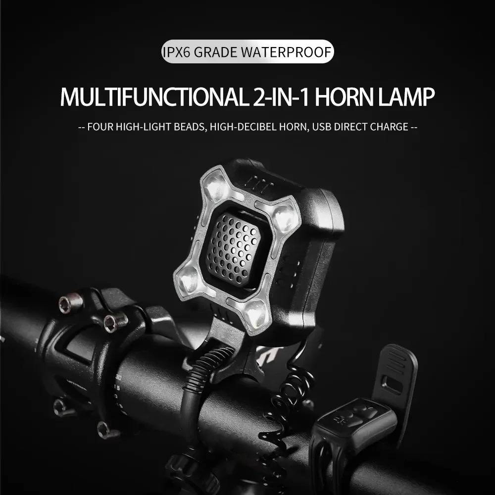 Hendrano™ Bike Horn and Headlight Combo with Loud 140 dB Electronic Alert