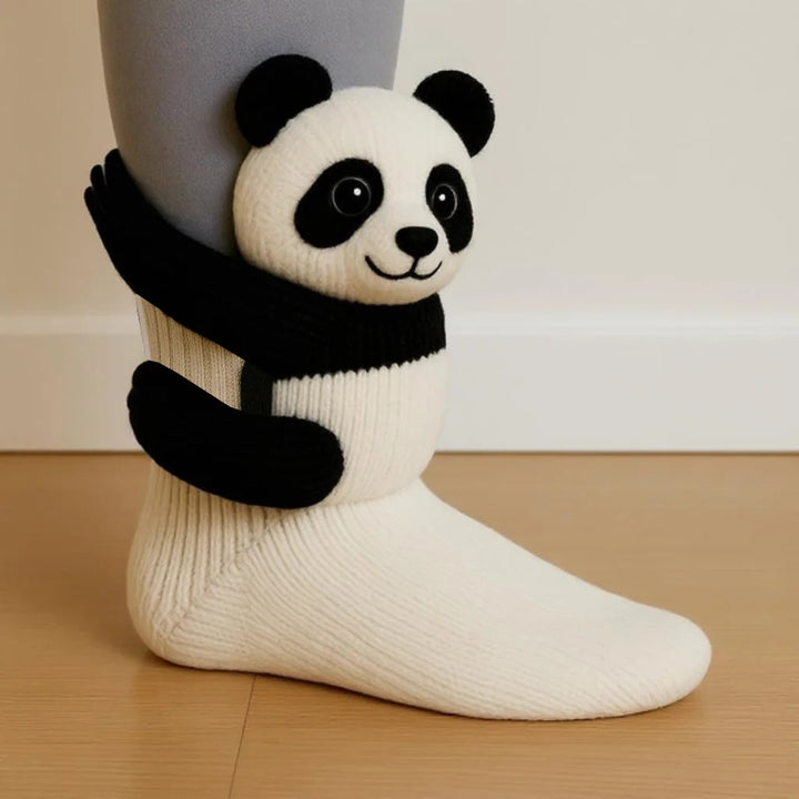 Socks with 3D crochet sloth on ankle