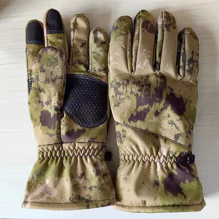 Black softshell winter gloves