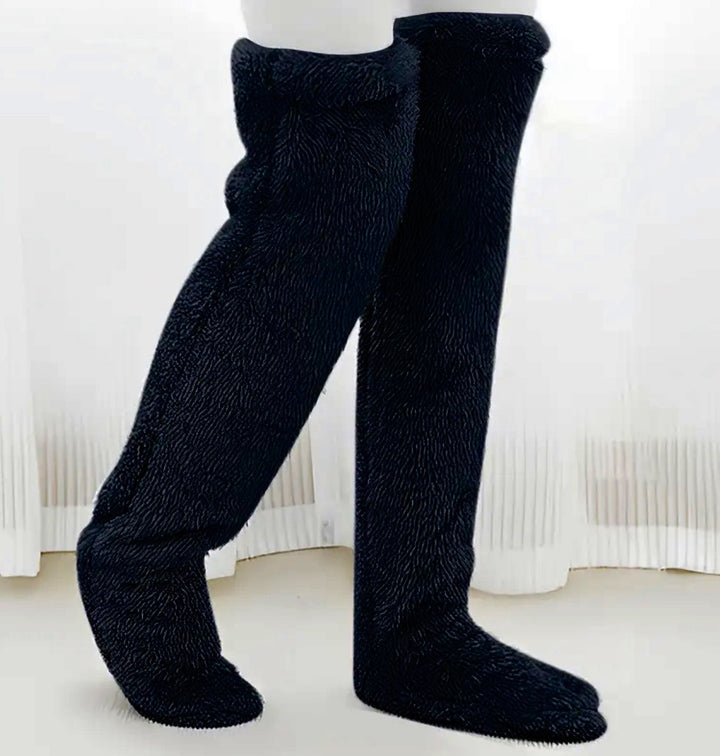 Fluffy over-the-knee plush leg socks