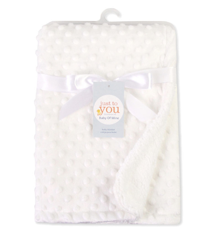 Hendrano Double-Layer Minky Dot Baby Blanket, 40 x 30 in