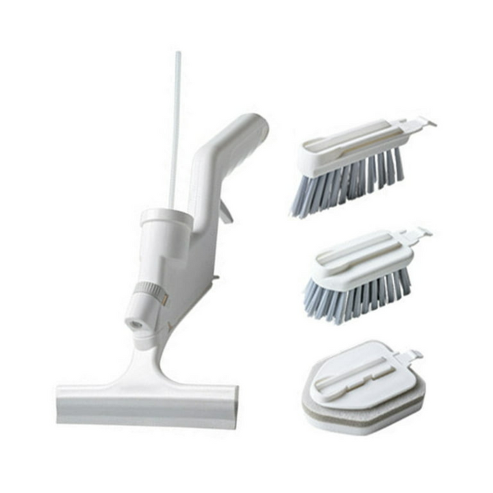 4-in-1 Bathroom Floor and Wall Scrub Brush with Extendable Handle