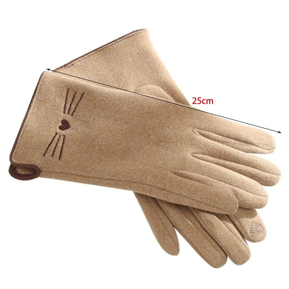 Cute Cat Touchscreen Winter Gloves for Women