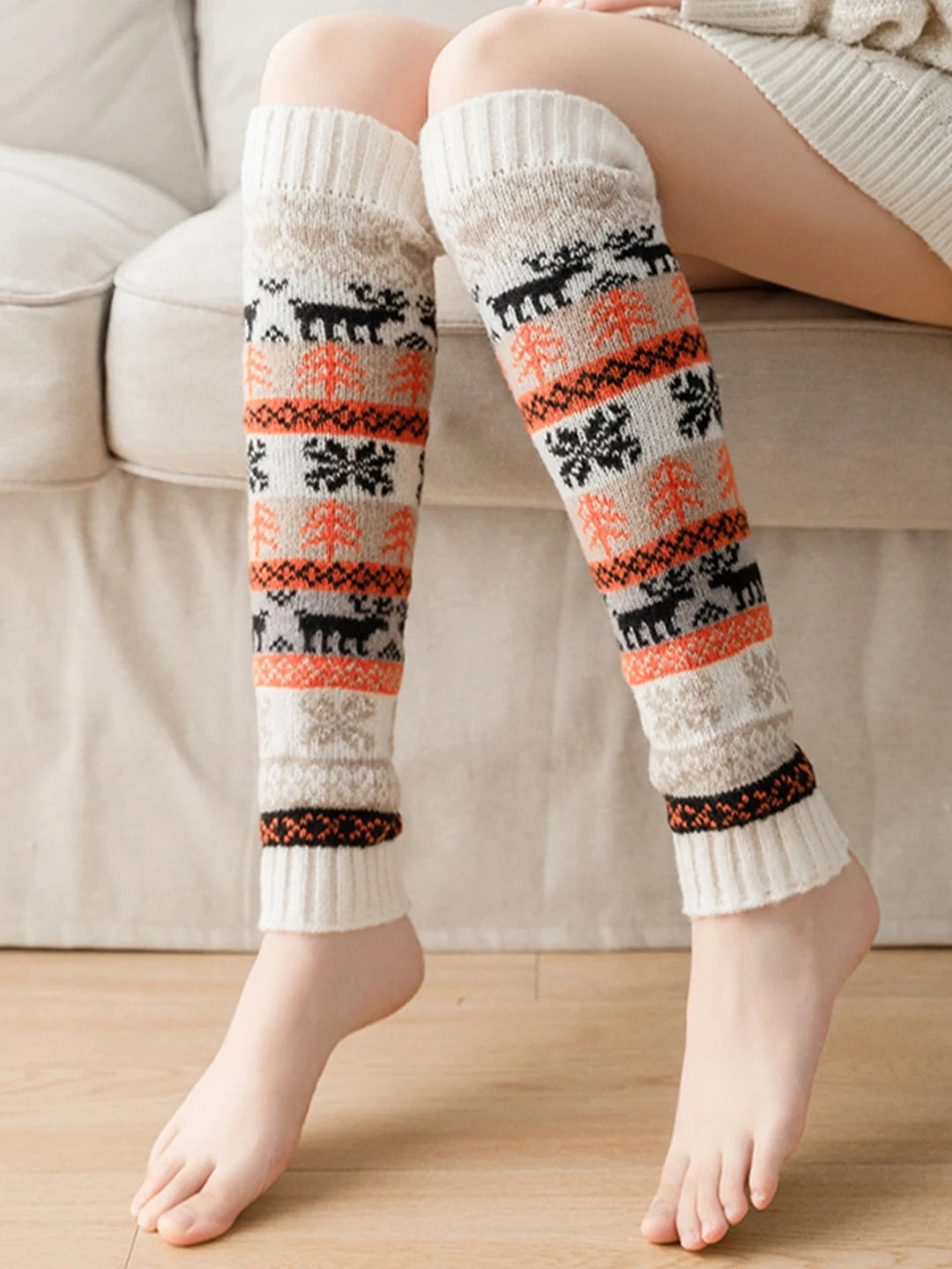 Snowflake Knit Leg Warmers – Soft, Breathable and Cozy