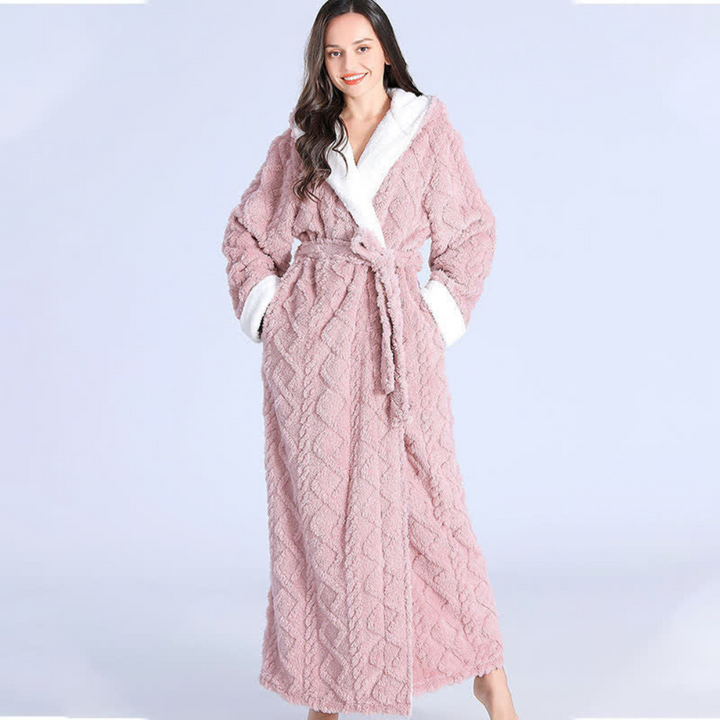 Hendrano™ Long Plush Hooded Robe with Two Large Front Pockets