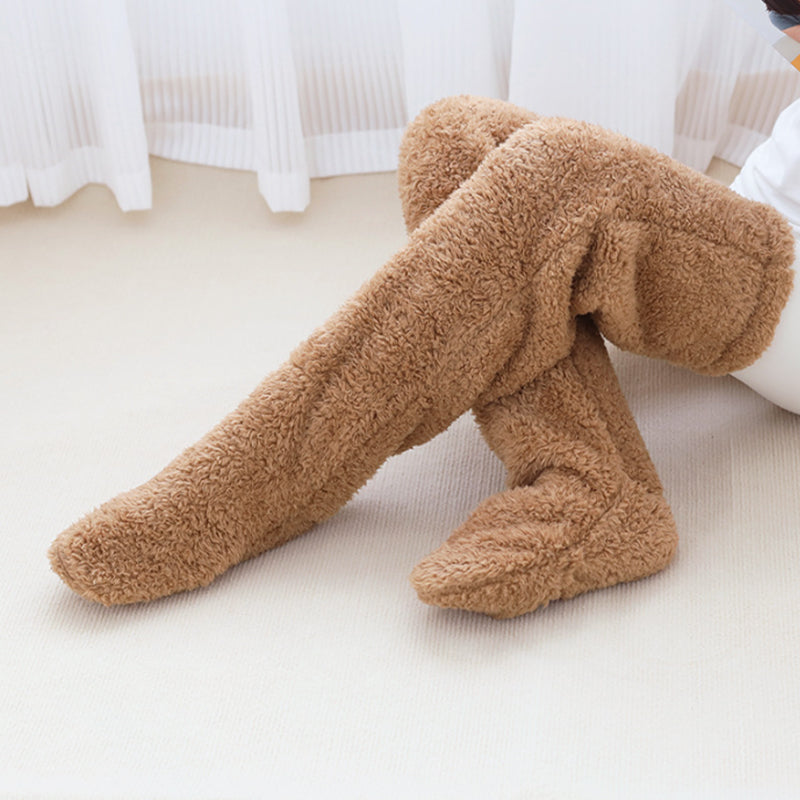 Long Fuzzy Leg Warmer Socks, Open-Toe or Footless