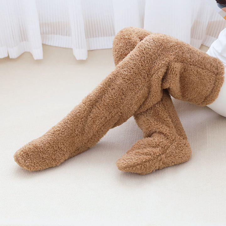 Long Fuzzy Leg Warmer Socks, Open-Toe or Footless