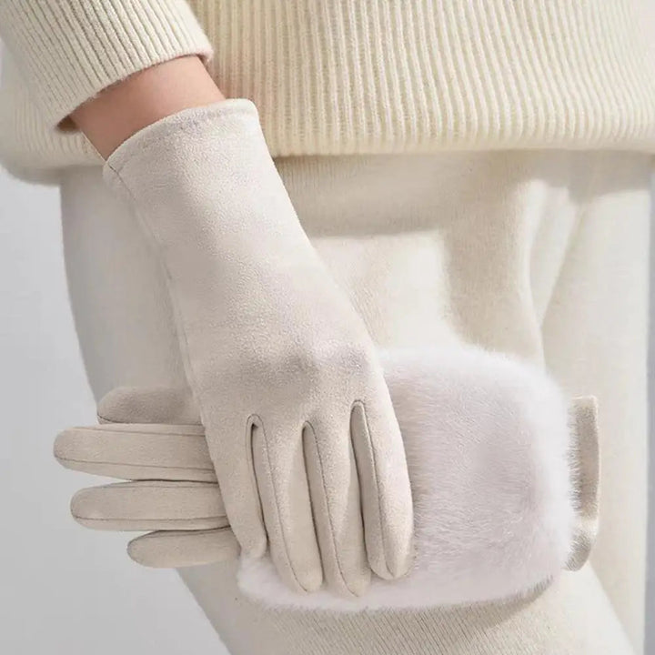 Suede Fur Touch Screen Winter Gloves