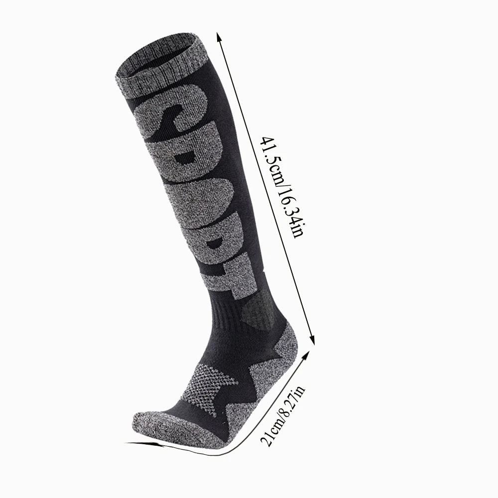 Merino Wool Blend Ski Socks with Cushioned Sole and Arch Support