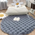 Hendrano™ Round Soft Fleece Rug 35 in with Non-Slip Backing