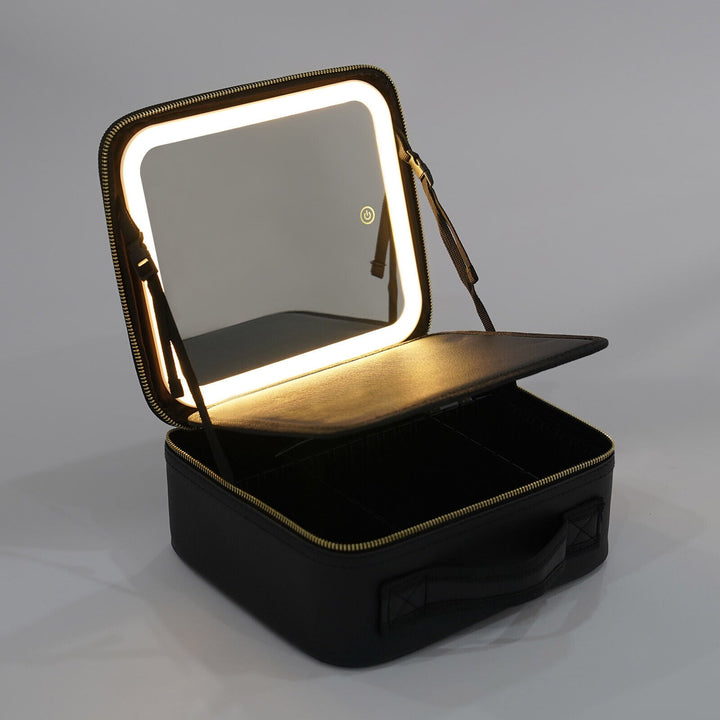 Hendrano™ LED Makeup Bag with Built-In Mirror and 3 Light Settings