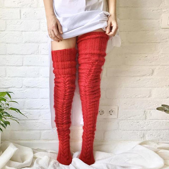 Extra-Long Over-the-Knee Knit Socks for Boots and Skirts
