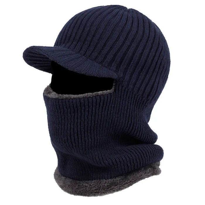 Hendrano™ Knit Balaclava Beanie with Visor and Plush Fleece Lining