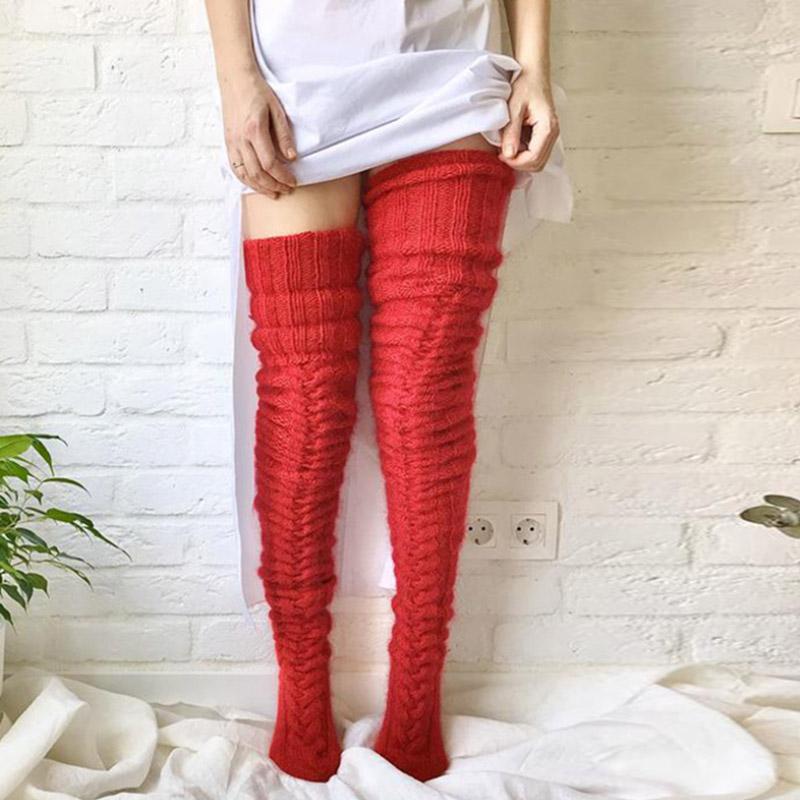Hendrano™ Hand-Knitted Long Knee Socks in Soft Ribbed Knit
