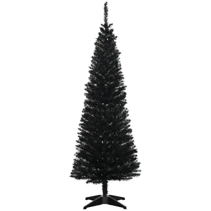 Hendrano 5 Ft Slim Black Pencil Christmas Tree with Stand