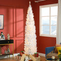 Tall white slim pre-lit Christmas tree
