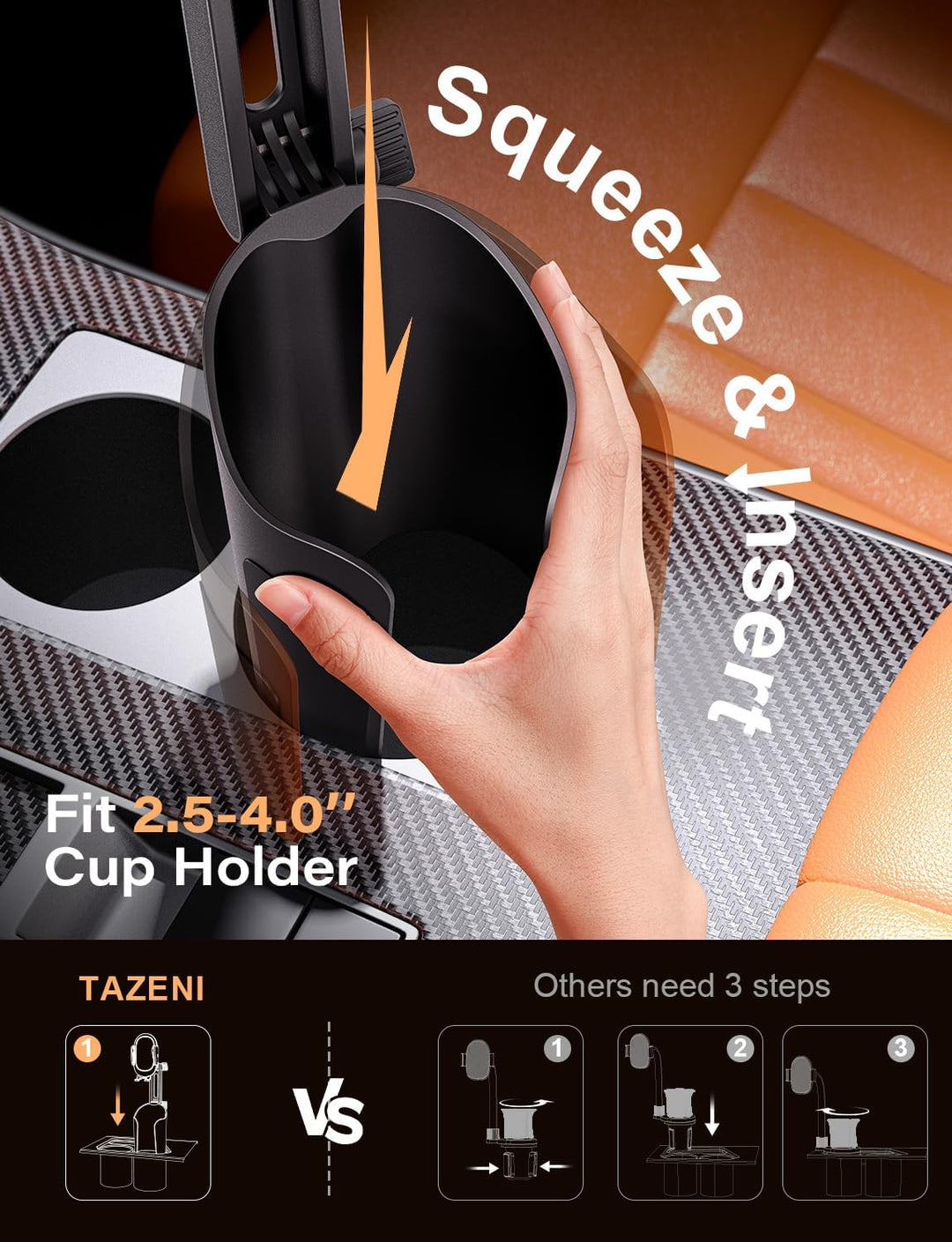 Cup Holder Phone Mount for Car with Adjustable Height