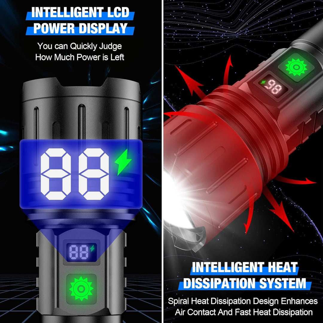 Hendrano™ Super Bright Rechargeable LED Flashlight with Power Bank