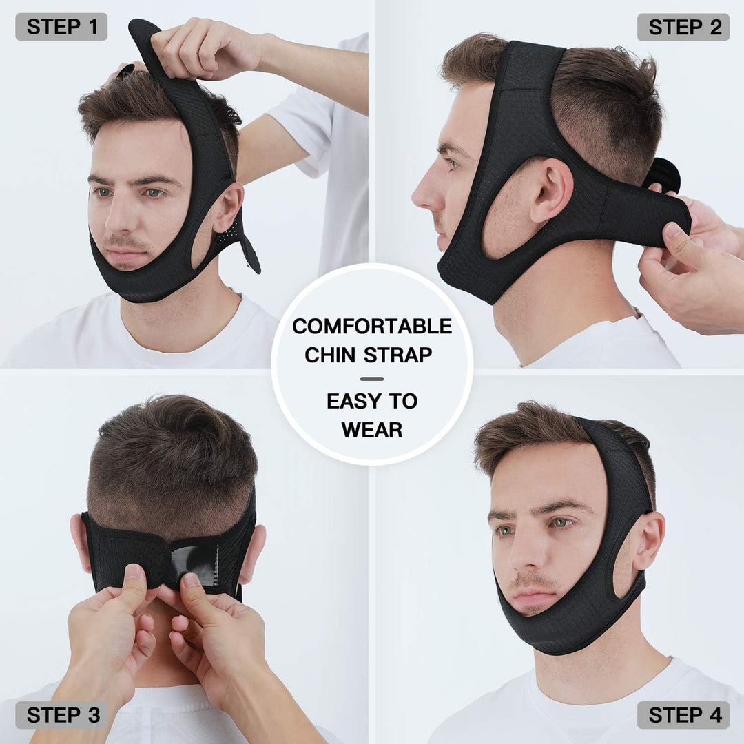 Hendrano™ Adjustable Anti-Snoring Chin Strap with Breathable Fabric