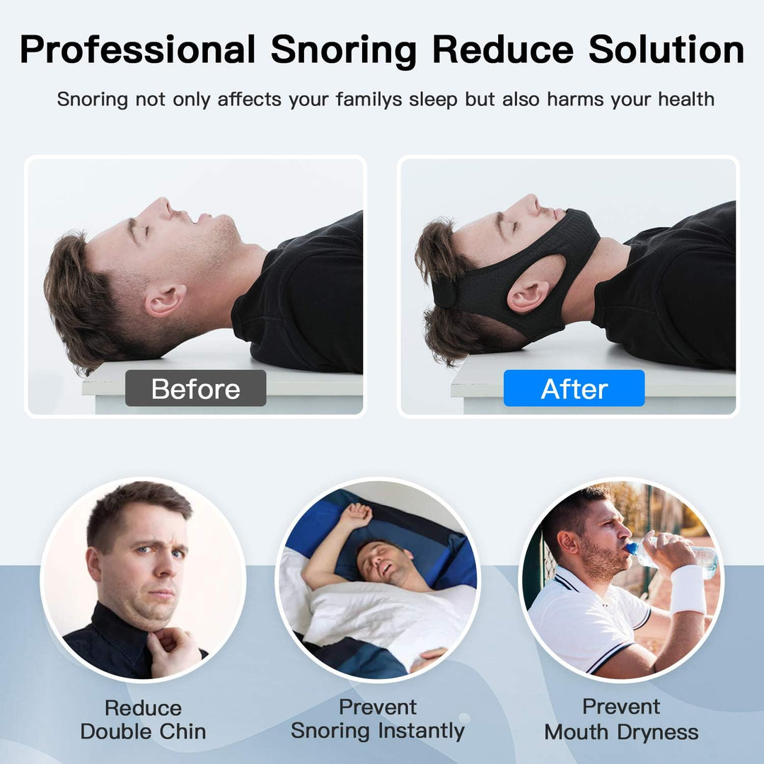 Hendrano™ Adjustable Anti-Snoring Chin Strap with Breathable Fabric