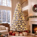 Flocked half Christmas tree against wall