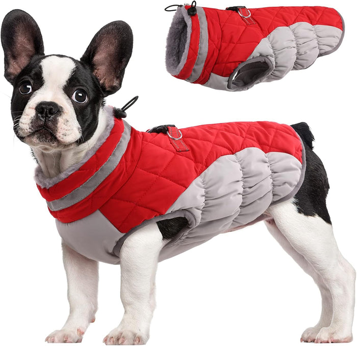 Hendrano™ Waterproof Winter Dog Coat with Built-In Harness and Fleece