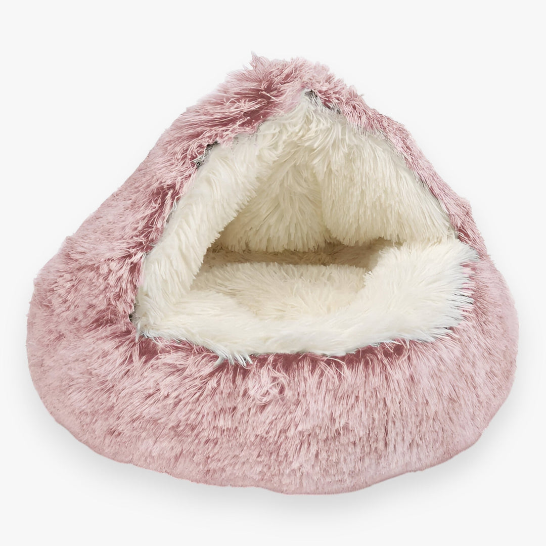 Hendrano™ Round Faux Fur Pet Bed with Washable Cover and Non-Slip Bottom