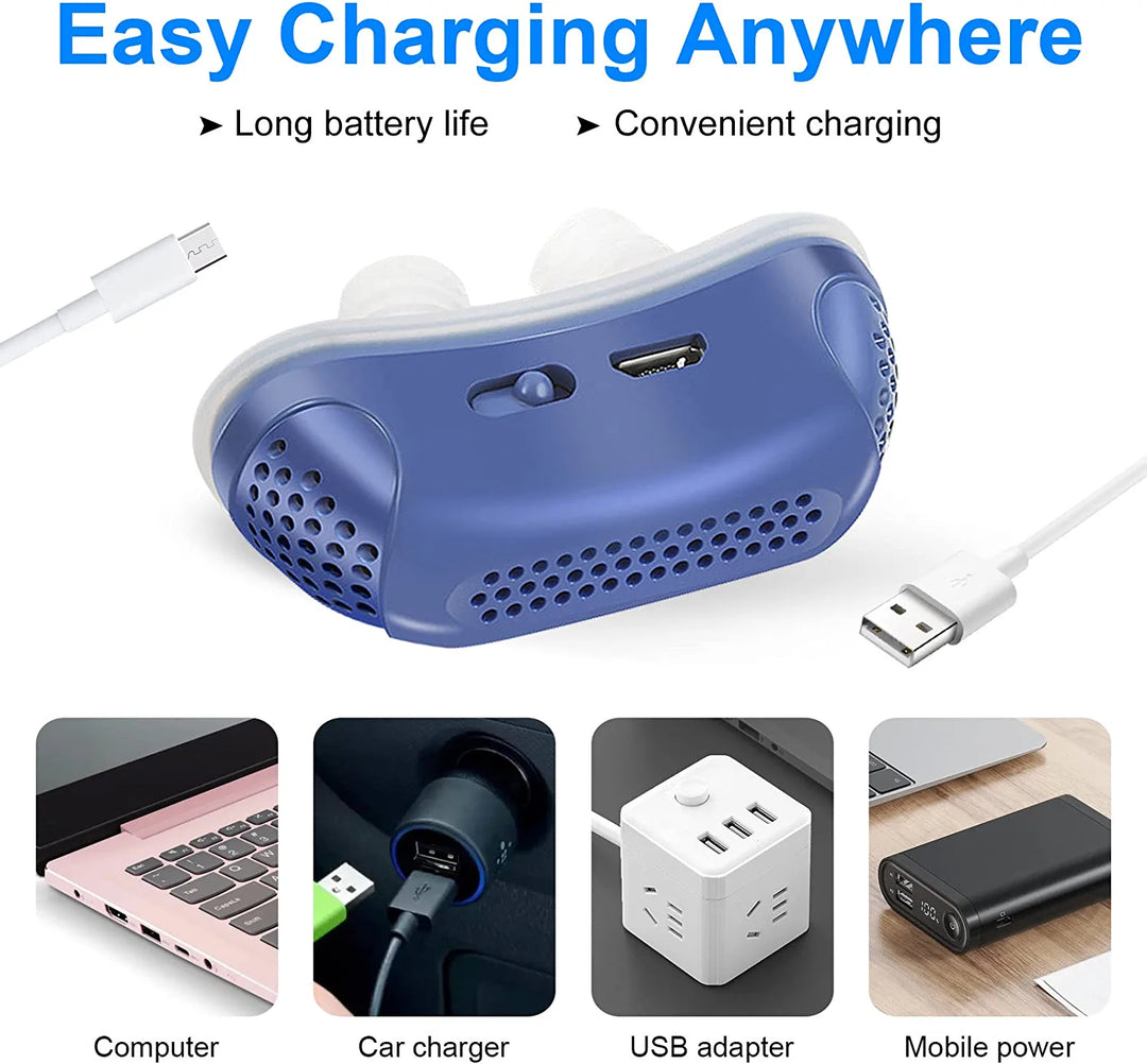 Mini Anti-Snoring Device with Gentle Micro Airflow