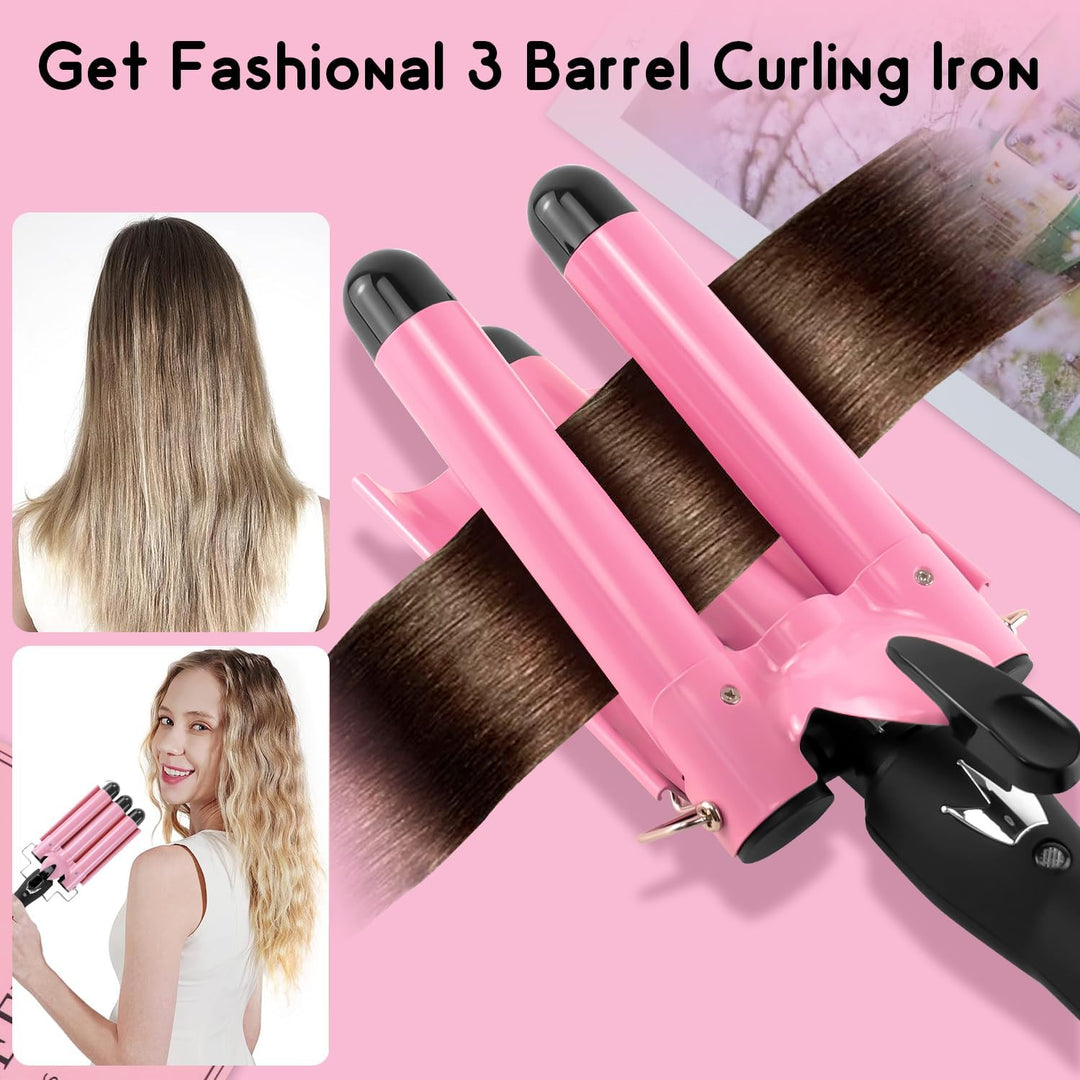 Hendrano™ 3 Barrel Curling Iron Hair Waver with LCD and Ceramic Coating
