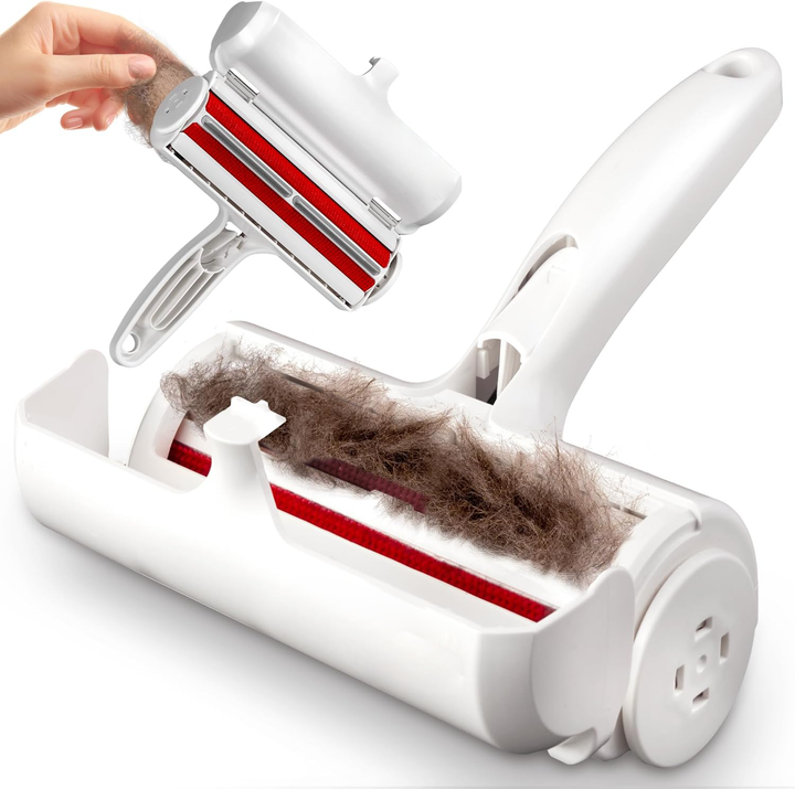 Reusable Pet Hair Roller with Built-In Collection Chamber