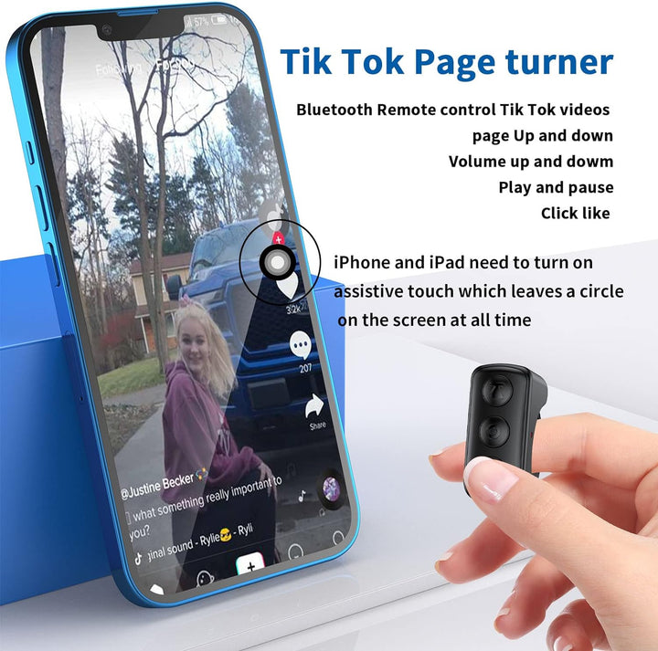 Bluetooth Scrolling Ring Remote for Phone, Videos and E-Books