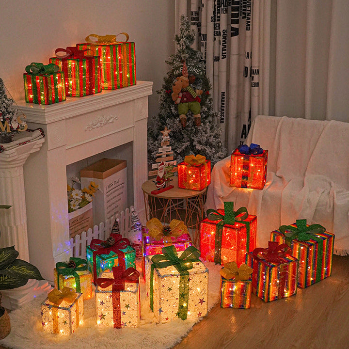 Lighted Christmas Present Boxes, 3-Piece LED Holiday Set