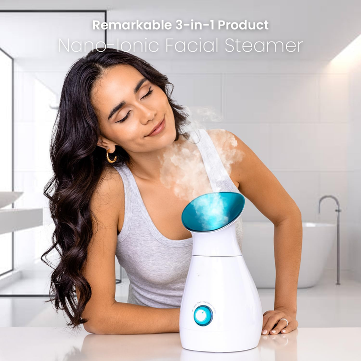 Nano Ionic Facial Steamer with 200 ml Tank and Auto Shut-Off