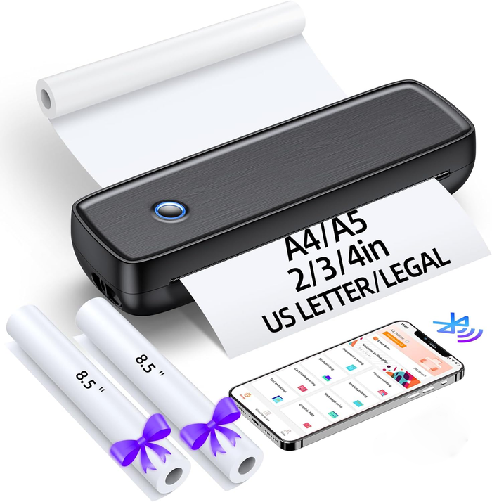 Hendrano™ Portable Inkless Thermal Printer with Bluetooth and USB-C