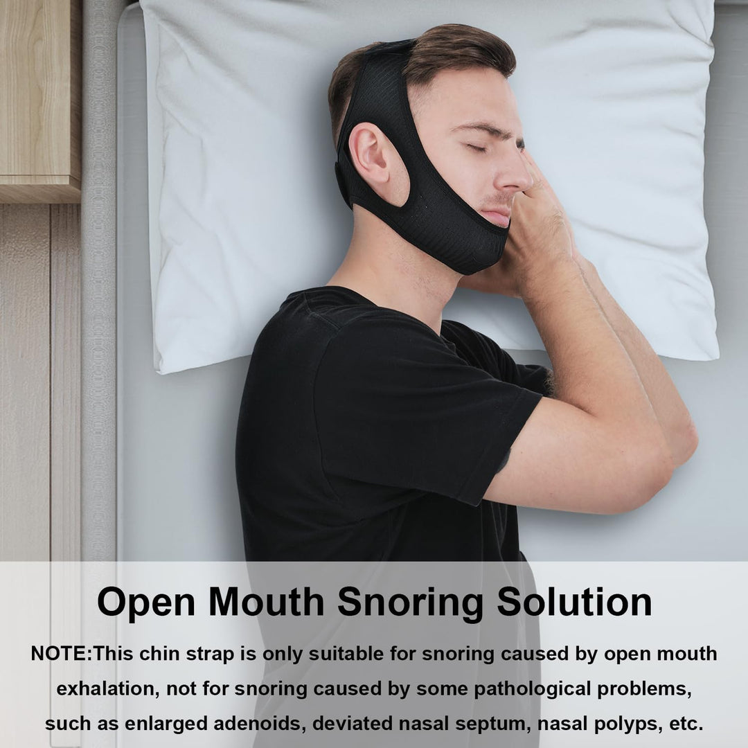 Hendrano™ Adjustable Anti-Snoring Chin Strap with Breathable Fabric