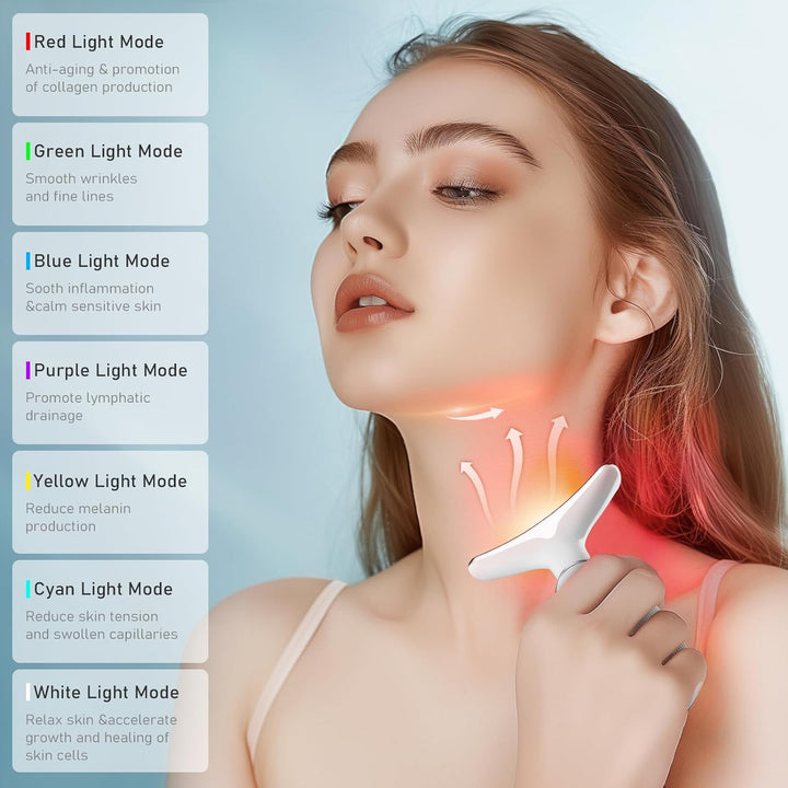 Heated Face and Neck Massager with 7 Light Modes