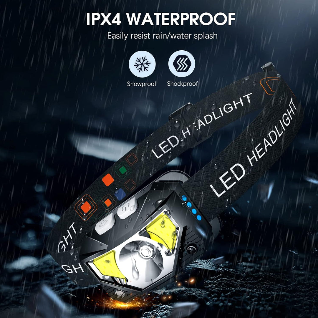 Hendrano™ Rechargeable LED Headlamp 2-Pack with Motion Sensor