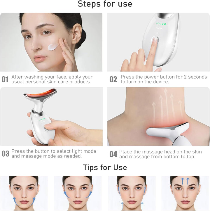 Heated Face and Neck Massager with 7 Light Modes