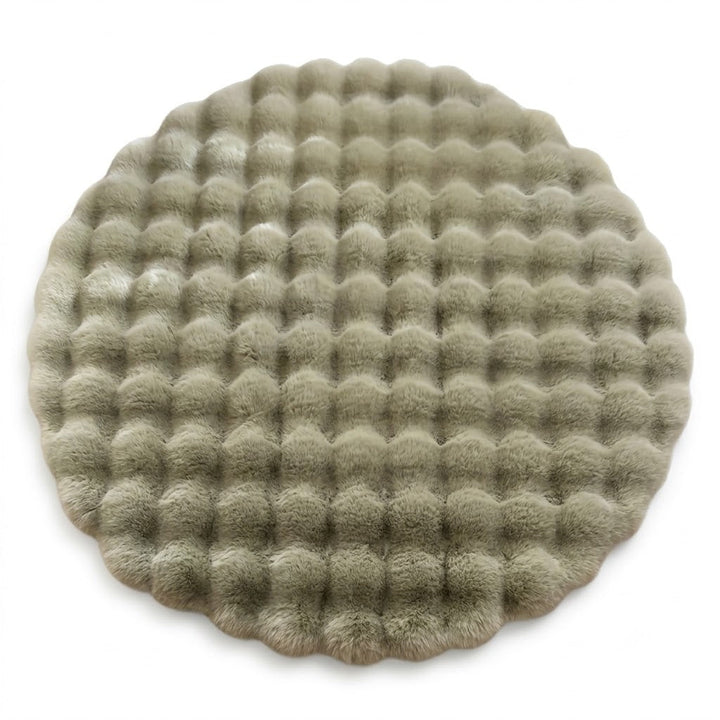 Round Fluffy Bubble Rug in Dense, Soft Fleece for Cozy Rooms