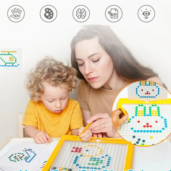 Hendrano™ Large Magnetic Drawing Board for Kids with Pattern Cards