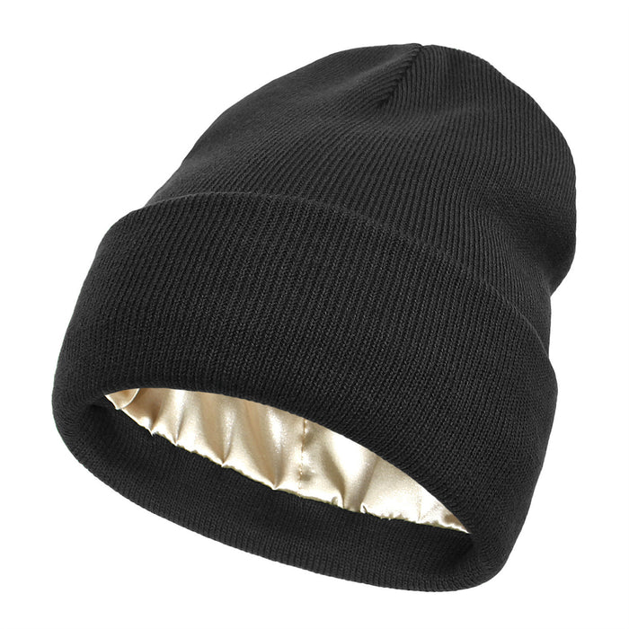 Hendrano Double-Layer Satin-Lined Cuffed Knit Beanie