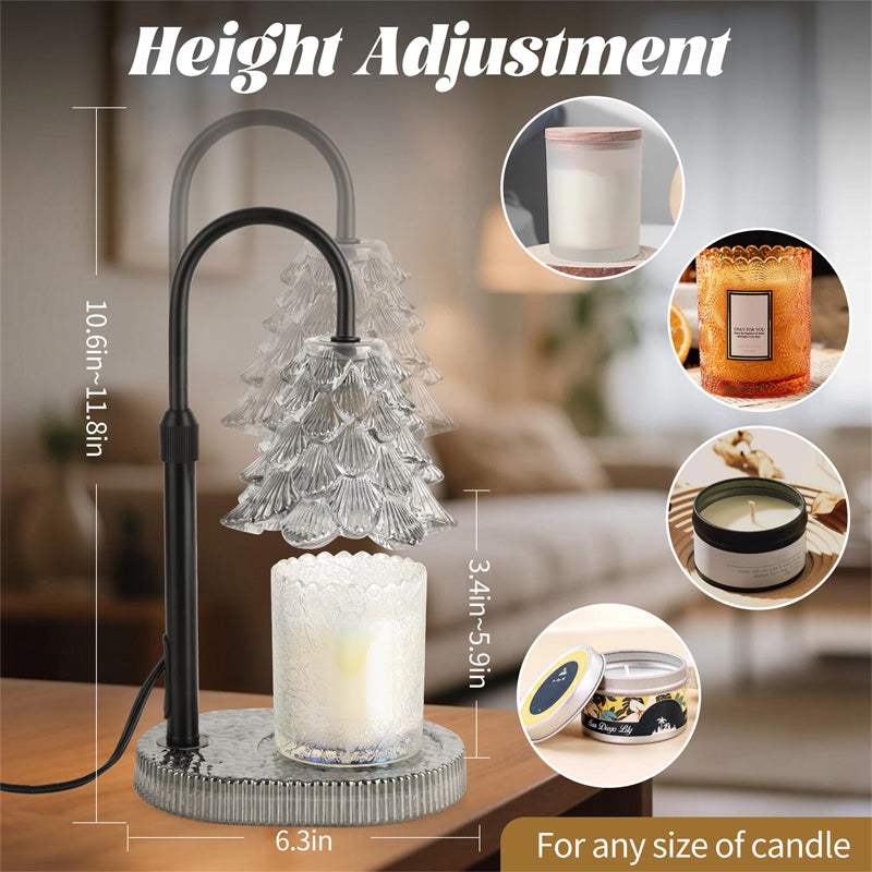 White Candle Warmer Lamp with Dimmer and Timer, Flame-Free