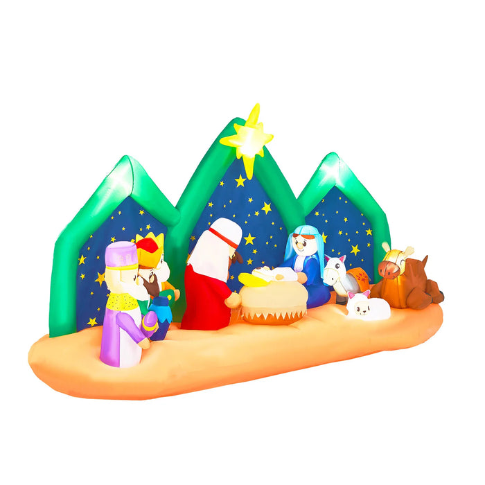Hendrano 9 ft Inflatable Nativity Scene with Starry Night Backdrop