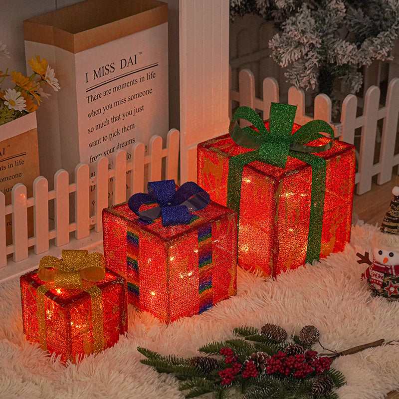 Lighted Christmas Present Boxes, 3-Piece LED Holiday Set