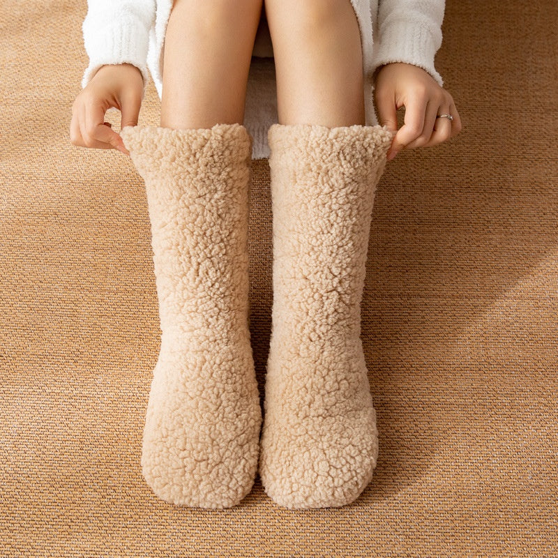 Extra thick fluffy fleece house socks