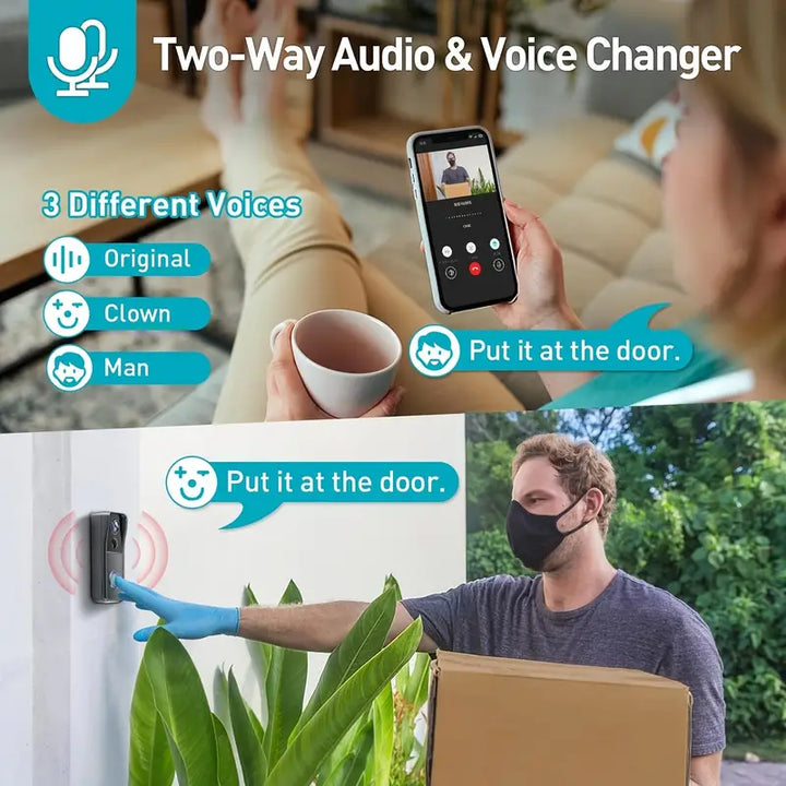 Hendrano™ Wireless WiFi Video Doorbell with 1080p HD and Night Vision