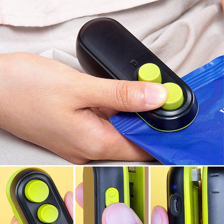 Rechargeable Mini Bag Heat Sealer with Built-In Cutter