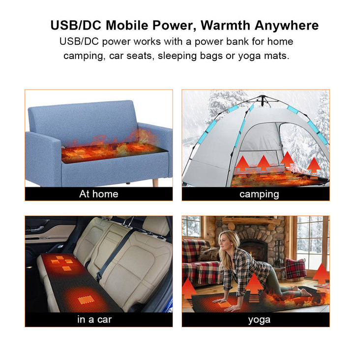Hendrano™ 5-Zone USB Heated Pad with 30-Second Warm-Up