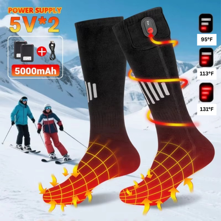 Hendrano™ USB Rechargeable Heated Socks with Toe and Sole Warmth